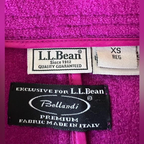 L.L. Bean with Bellandi Womens Coat Pink 100% Wool Made in Italy Fushia Gold XS - Picture 3 of 13